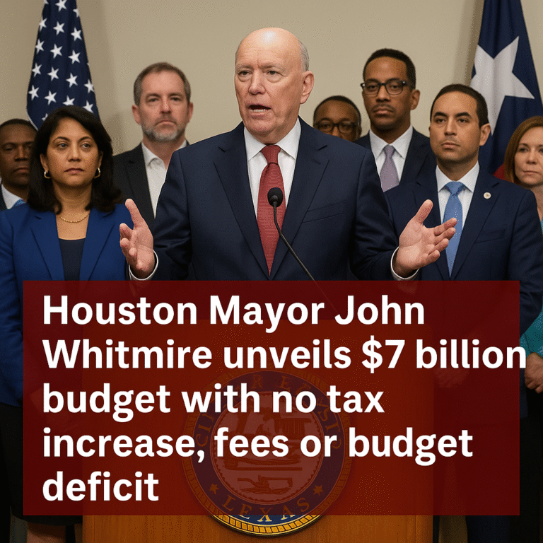 Houston Mayor John Whitmire Proposes Balanced $7B Budget Without Raising Taxes or Fees